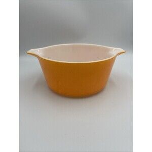 Vintage Pyrex 474-B Handled Casserole 1 1/2 Qt Orange